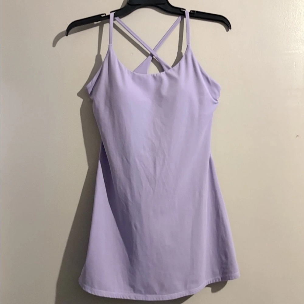 Halara Everyday Cloudful Fabric 2-in-1 Flare Workout Dress-Wannabe Purple